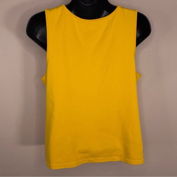 PETITE LARGE RELATIVITY YELLOW TANK TOP SLEEVELESS STRETCH CASUAL SCOOP NECKLINE - Picture 2 of 13
